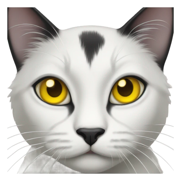 Cat black and white whit yellow eyes sticker