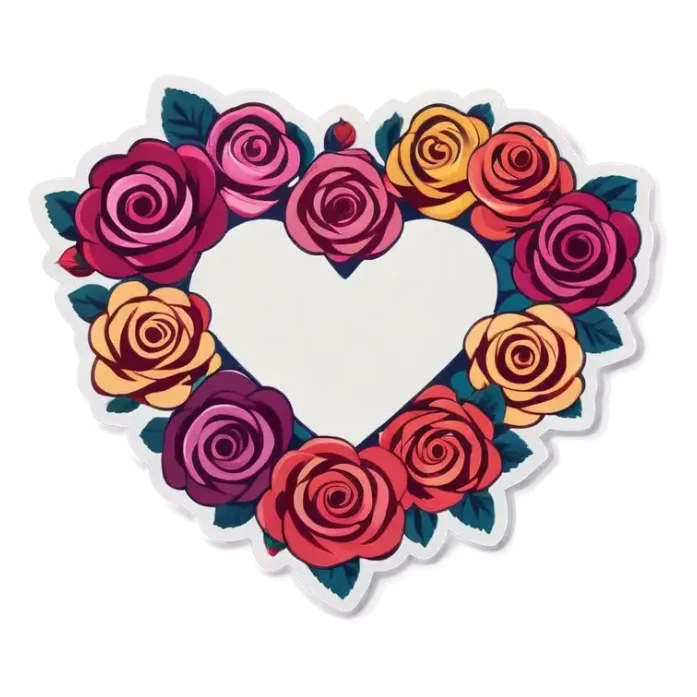 Heart of roses sticker