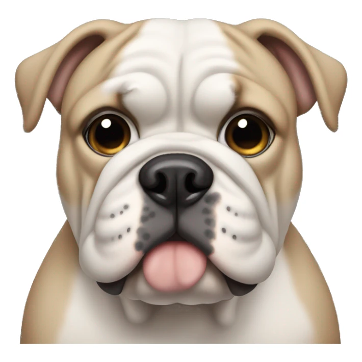 Bulldog with blue eyes and beige and white skin sticker