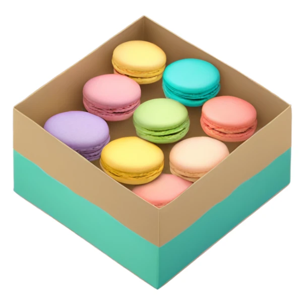 Box of pastel colored macarons sticker
