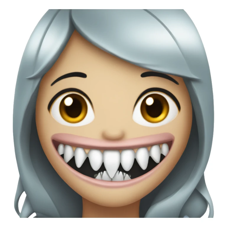Girl shark with big black eyelashes and big teeth sticker
