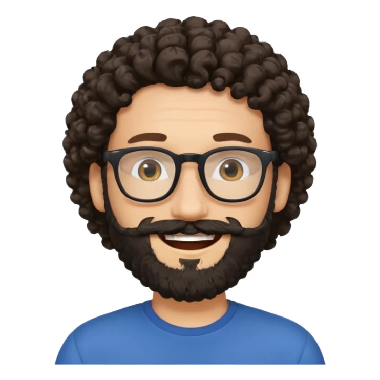 white man with glasses and curly black beard sticker