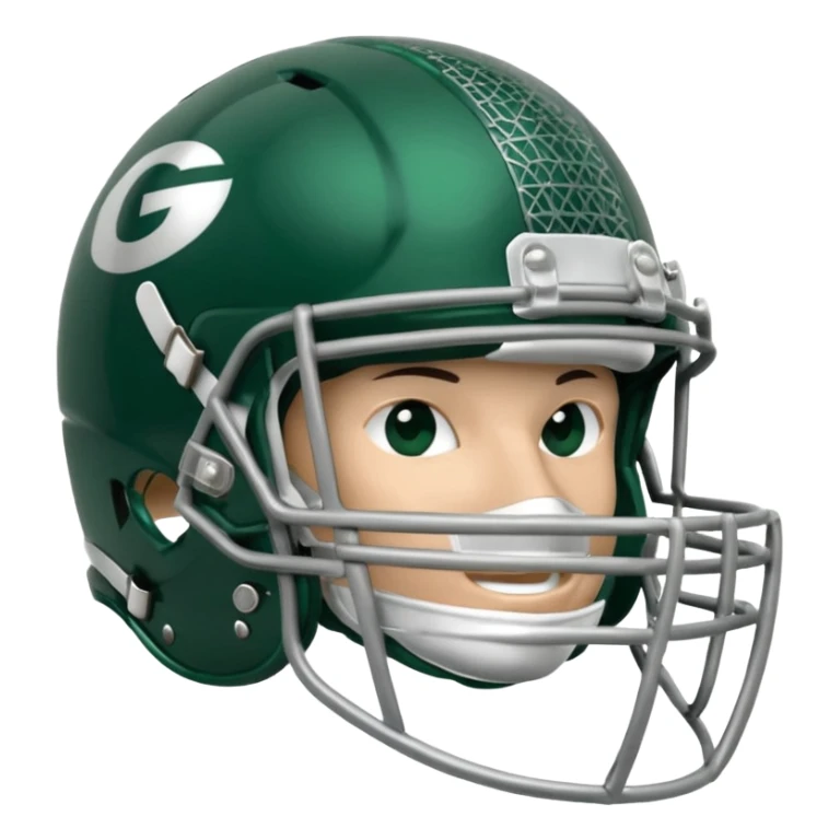 College football player helmet in dark green color  sticker