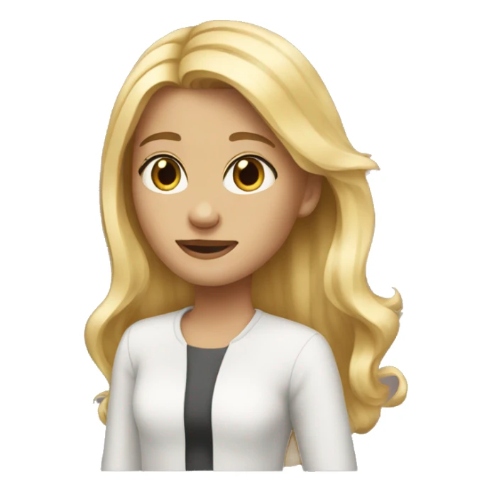 a girl have blonde hair  but blode sticker