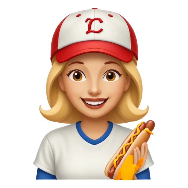 Female eating 3 hotdogs sticker