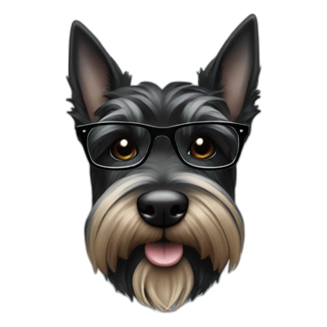 Scottish terrier black in suit and glasses sticker