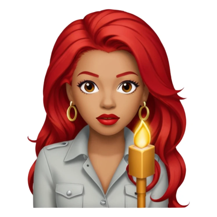 Keyshia Cole with long red hair sticker