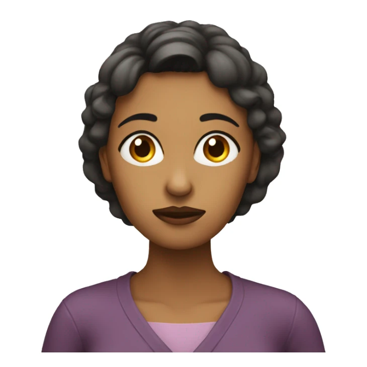 woman thinking carefully with a slight frown sticker