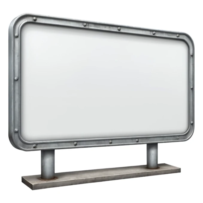 white billboard on the street sticker