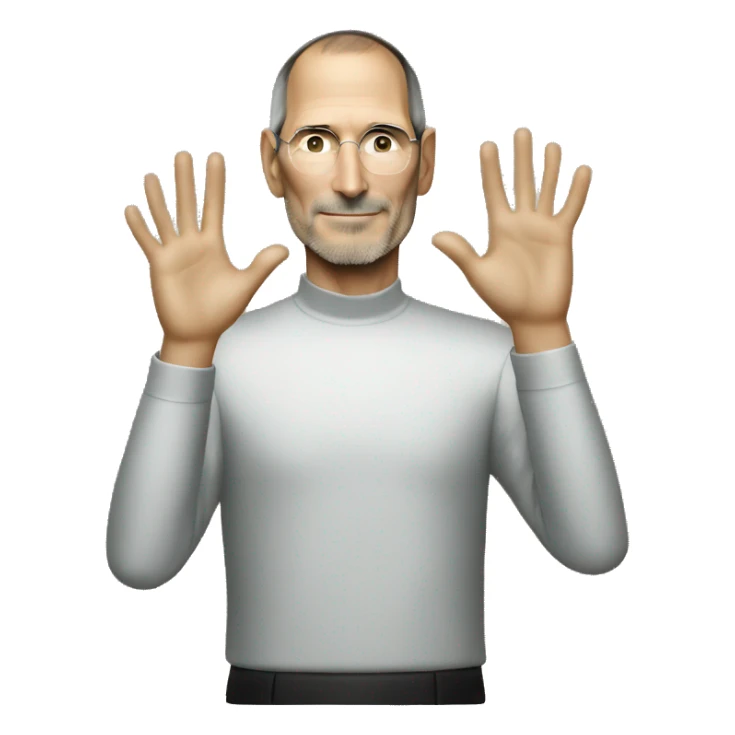 Steve jobs hands up sticker