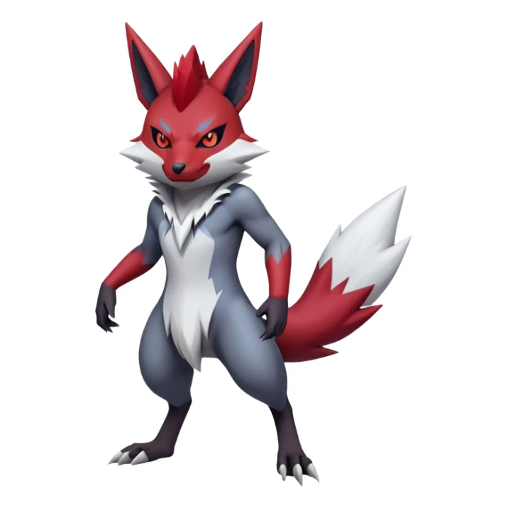 Edgy Cool Beautiful Zangoose-Zoroark, full body sticker