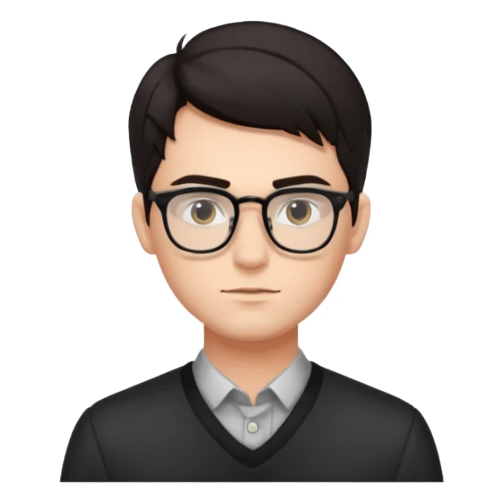 young man with glasses and slick hair sticker