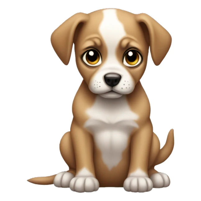 small mean puppy baby sticker