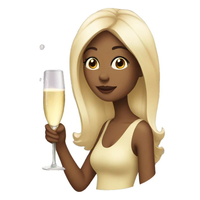 Girl drink champagne sticker
