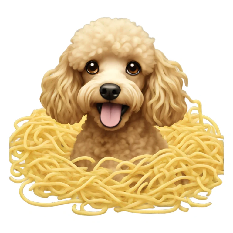 Poodle swimming in noodles sticker