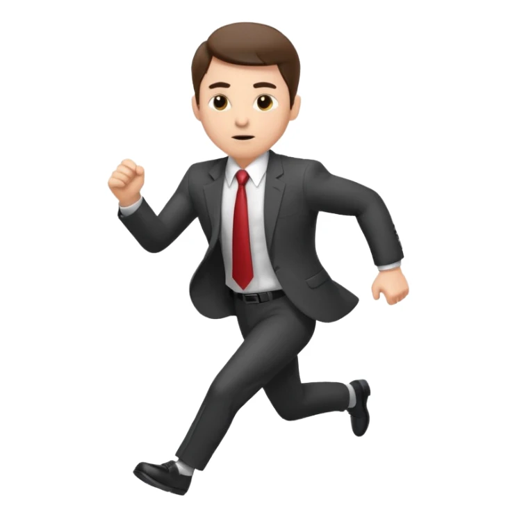 businessman picking running, face direct to camera, half body sticker