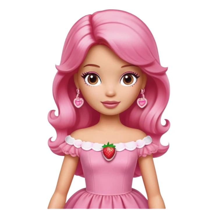 strawberry shortcake barbie but pink sticker