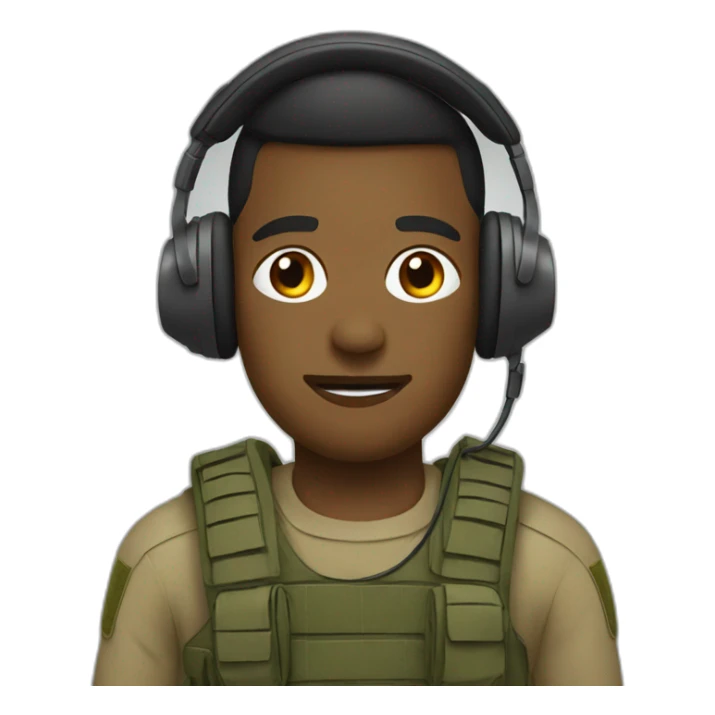 Soldiers with headphones sticker
