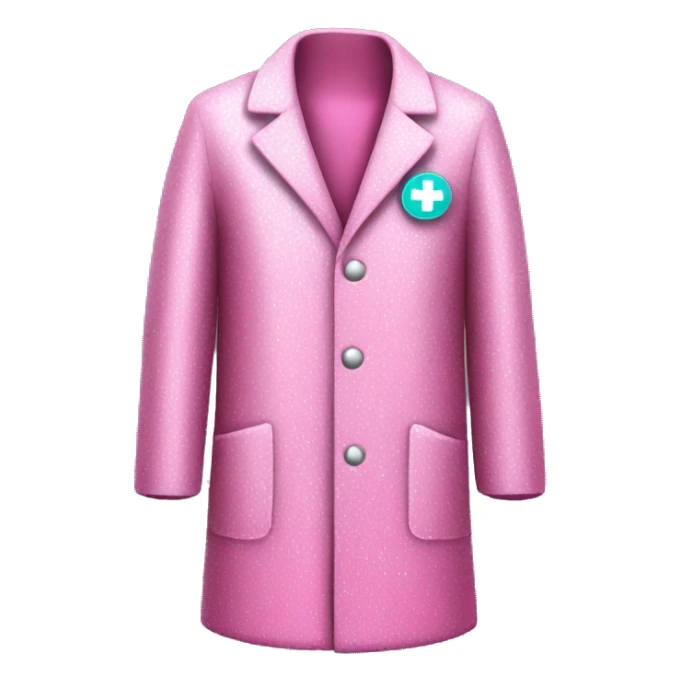 Pink medical coat with glitter sticker