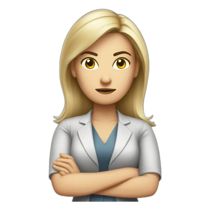 White Woman HR-manager crossed arms angry sticker