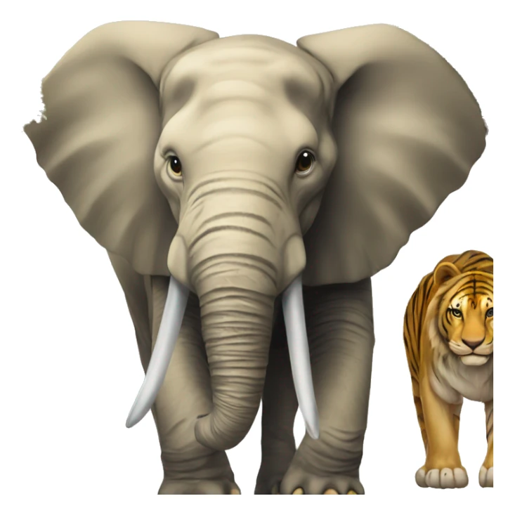 a wild forest in with lion, tiger, elephant, bar extra sticker