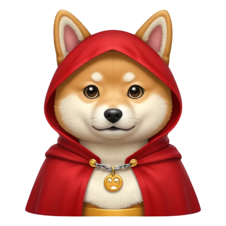 Shiba Dog in red collar cloak sticker