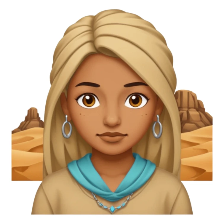 desert woman with piercings just face  sticker