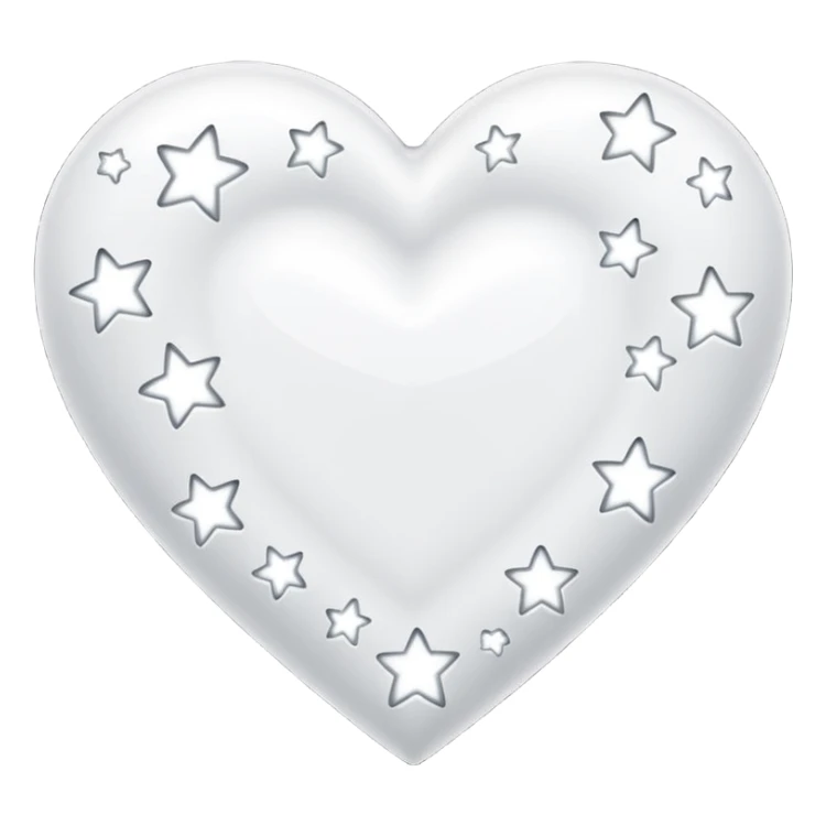 Cuore bianco elegate con stelle luminose a forma di rombo nei lati del cuore sticker