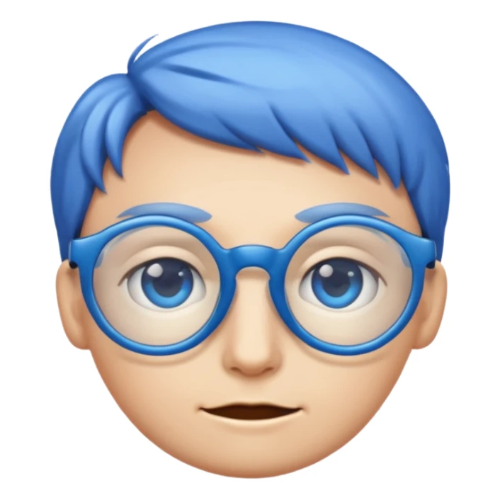 eye looking emoji with blue glasses sticker