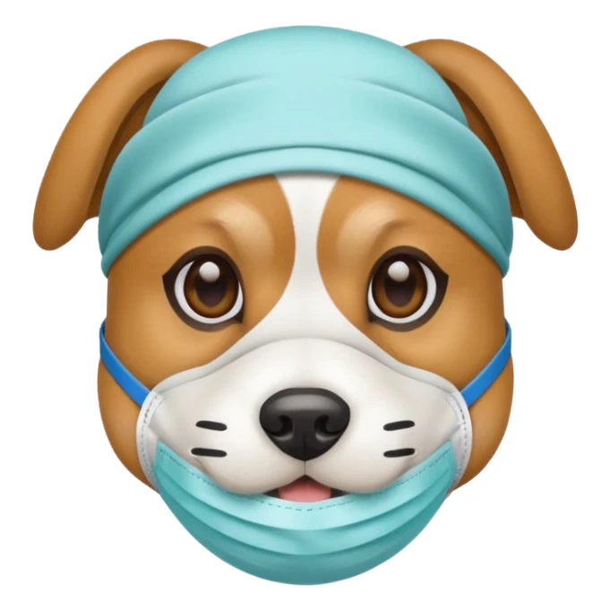dog Wearing Medical Mask sticker