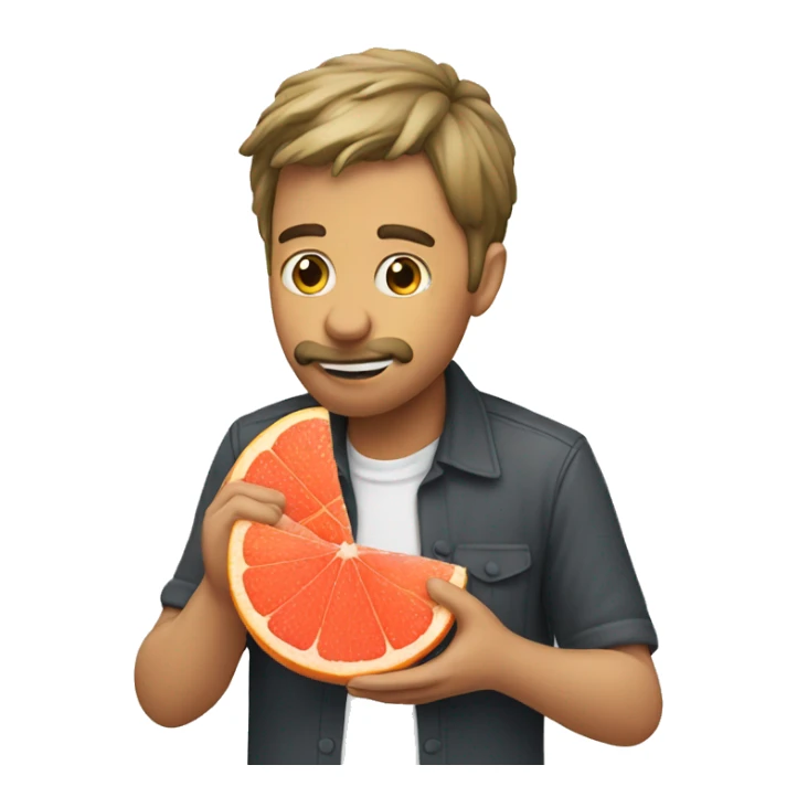 Man emoji eating grapefruit sticker