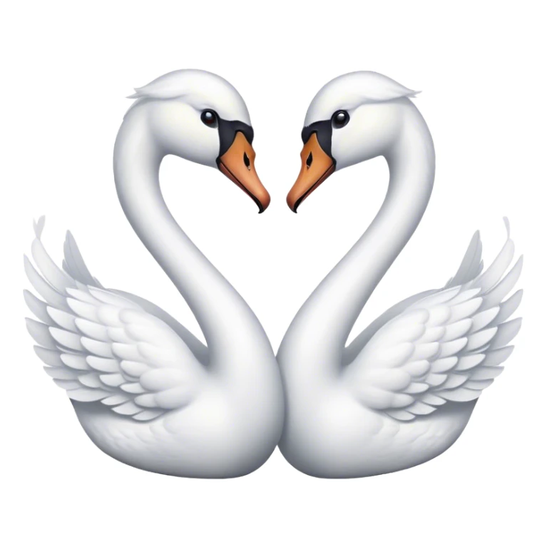 Two swans kissing with their necks making a heart sticker