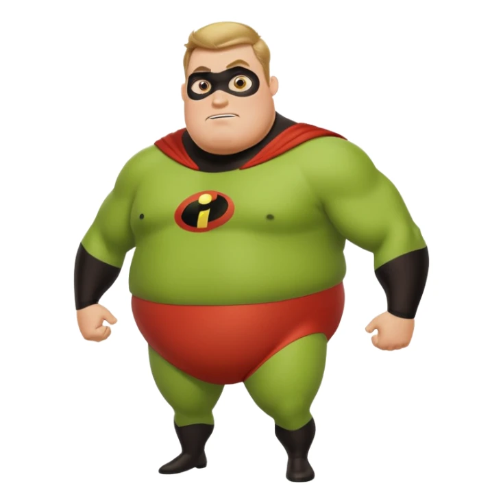 green fat mr incredible farting  sticker