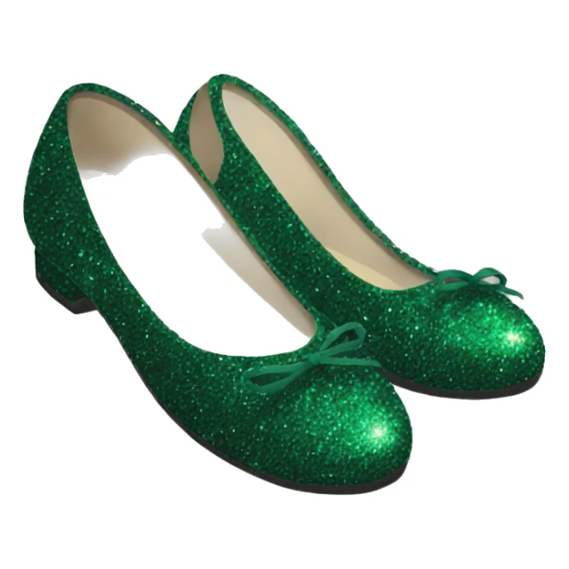 Dark green glitter ballerina shoes sticker