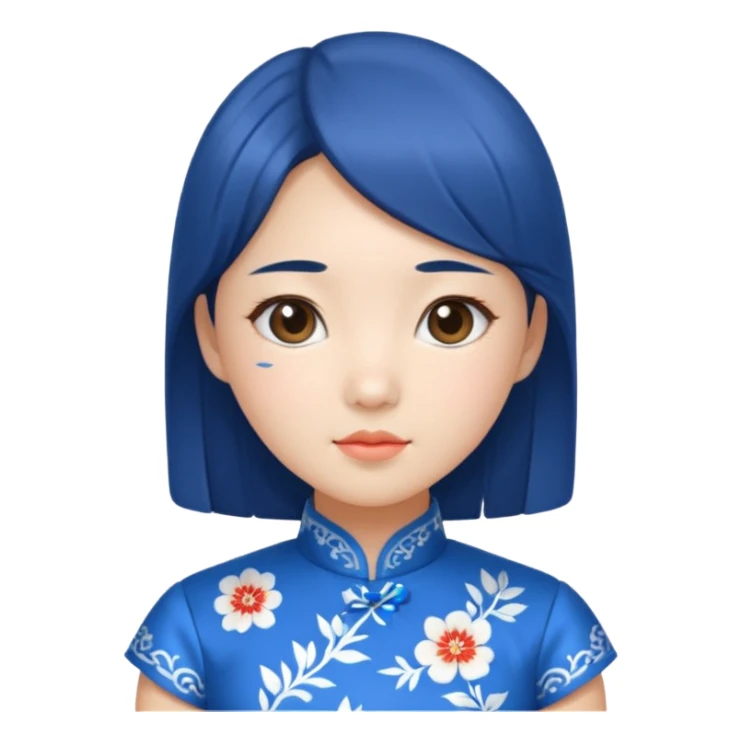 blue cheongsam girl, korean sticker