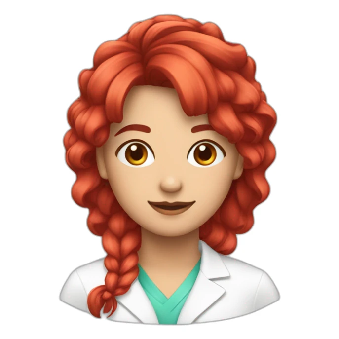 Farmacêutica cabelo vermelho com franja sticker