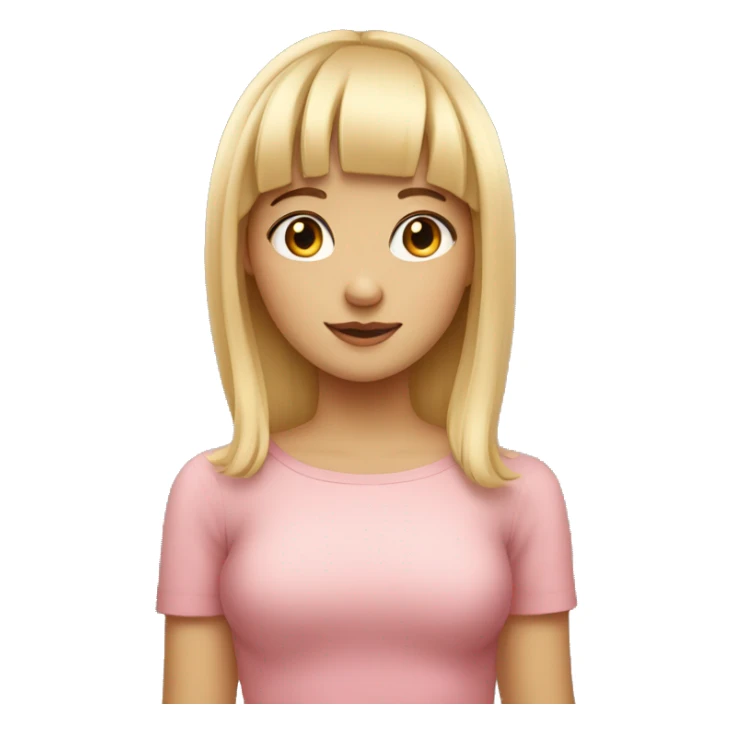 Blond girl with cute bangs with rosy cheeks sticker