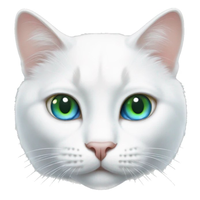 white cat with blue eye and green eye  sticker