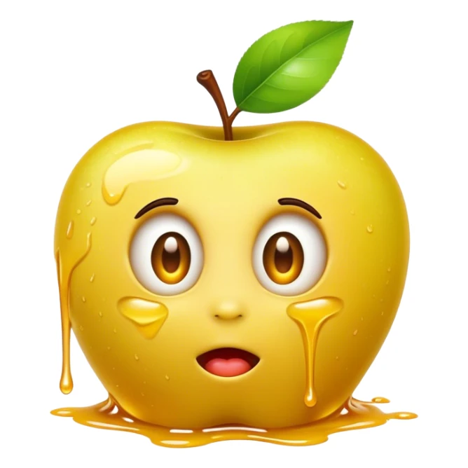 Ground yellow apple emoji eyes rolling sticker