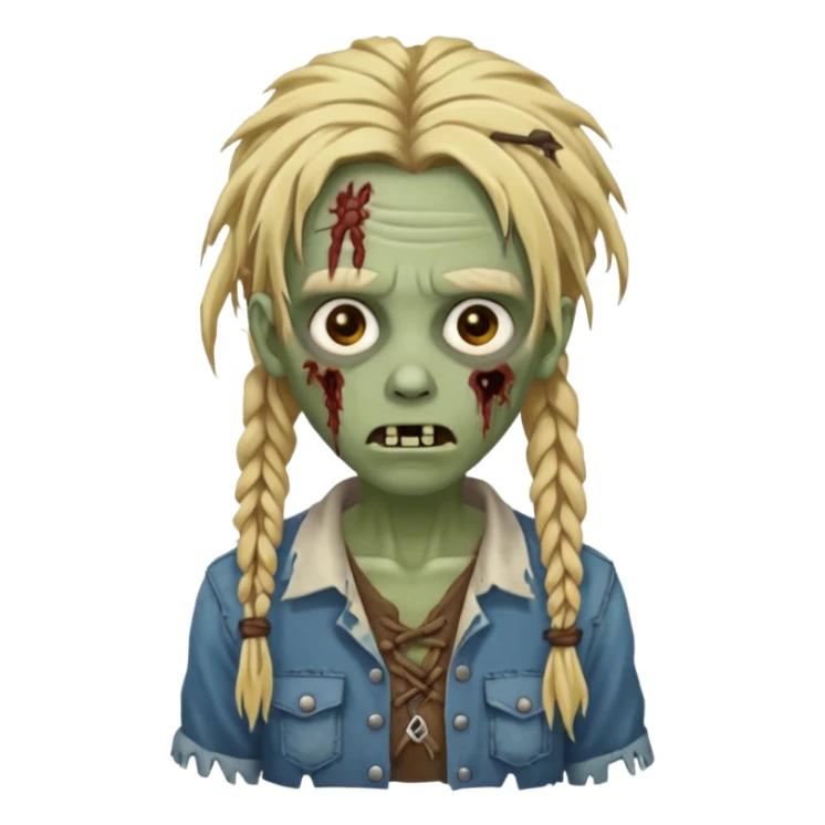 zombie with blonde n brown dreads  sticker