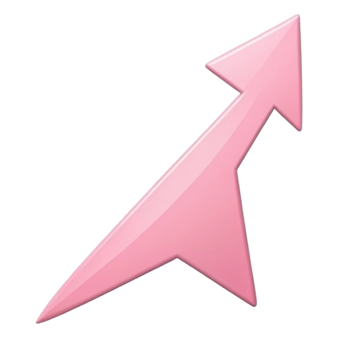 Smooth pastel pink price arrow trending upward, simple and sleek design. sticker