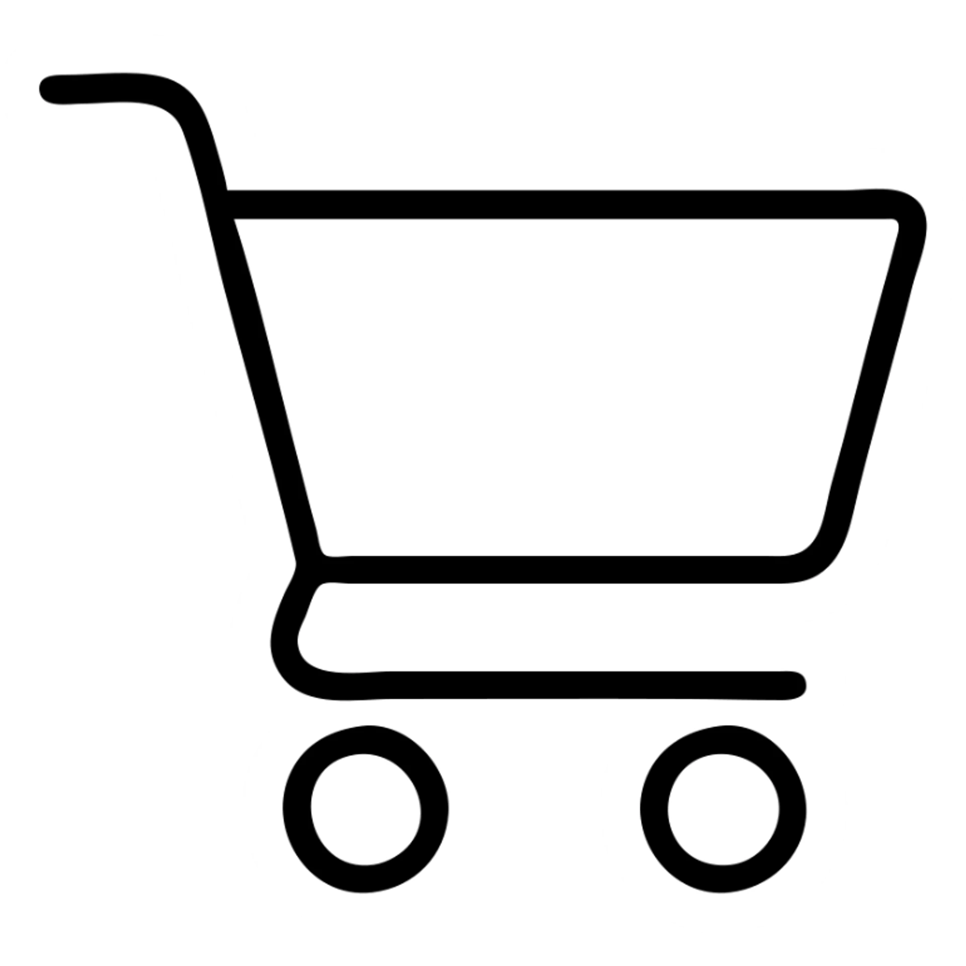 Shopping cart icon with wheels and handle sticker