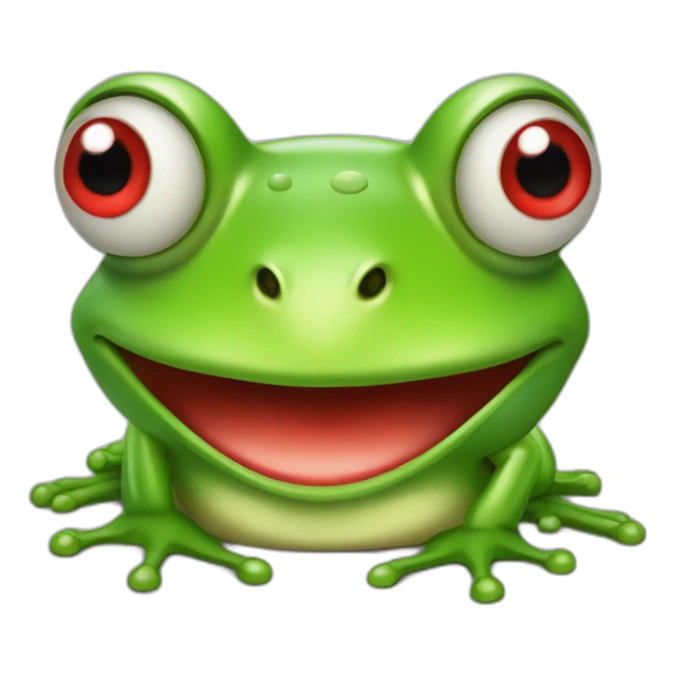 green frog with red lips and large eyes performing a stoic salute sticker