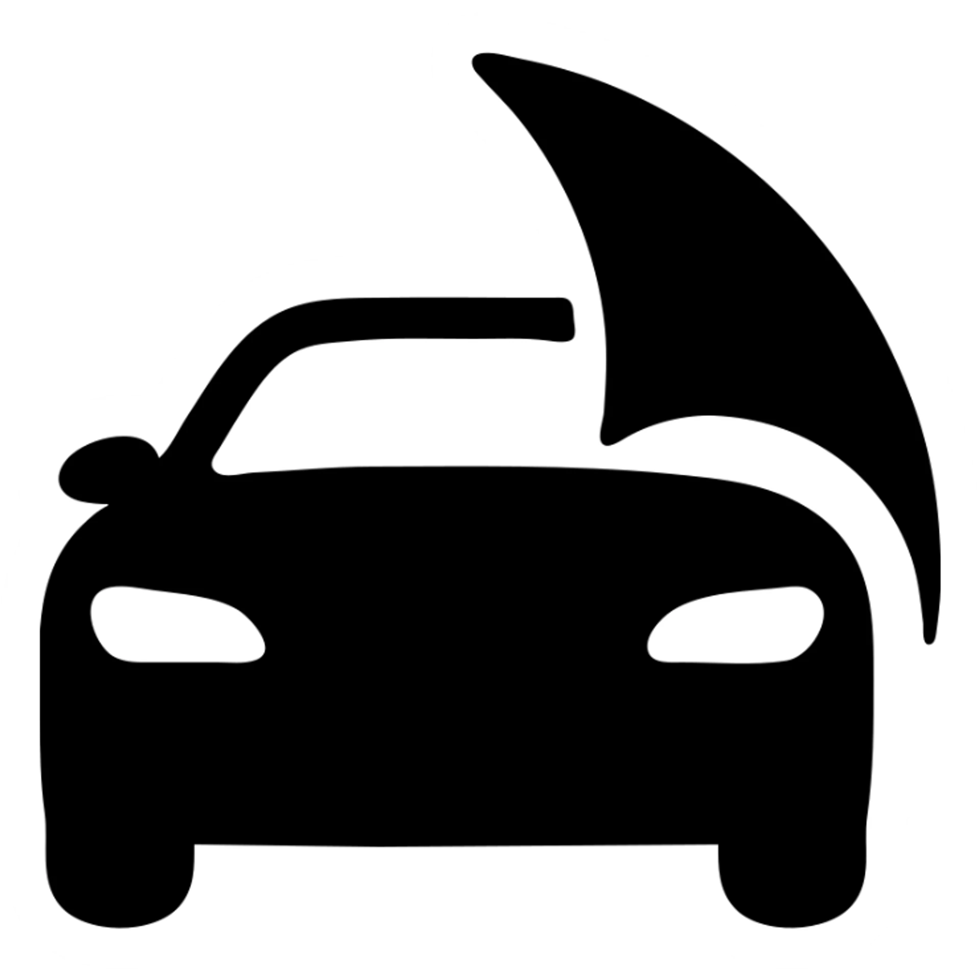 solid elegant icon of a car with protective film, premium style, smooth and sophisticated lines sticker