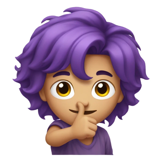 Boy with purple hair fist pumping sticker