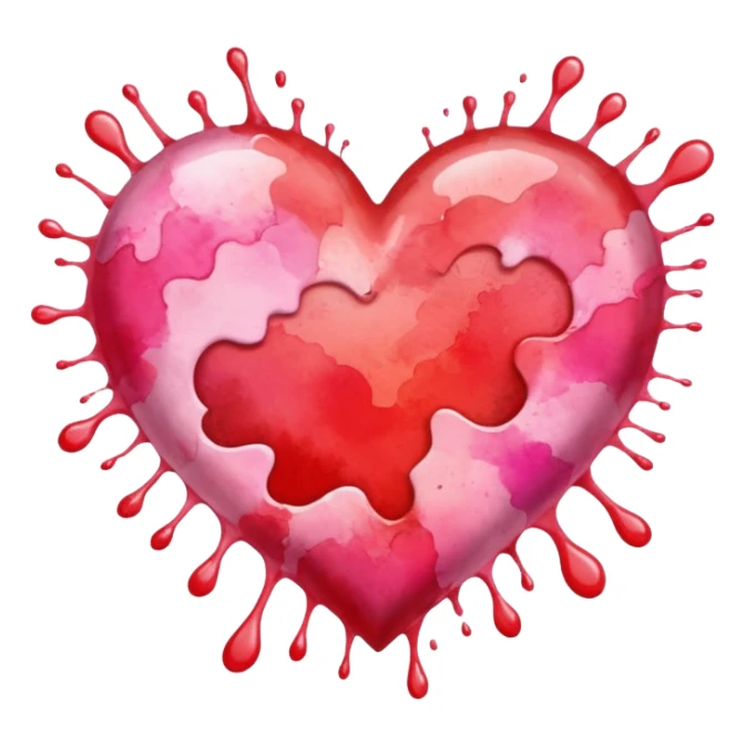 heart with a watercolor splash sticker