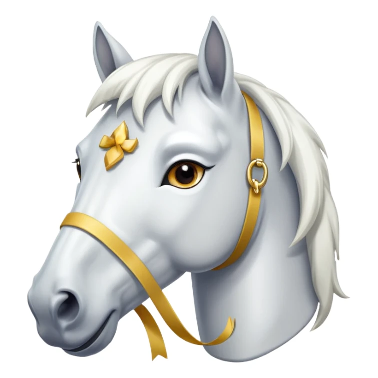 white horse’s face with winning thing sticker