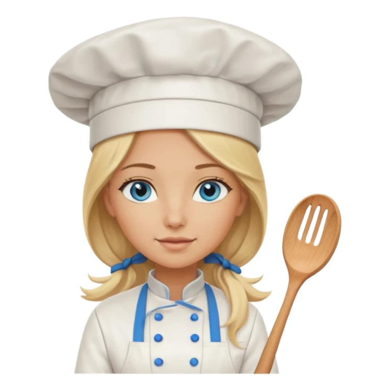 Long Blonde hair blue eyed female chef sticker