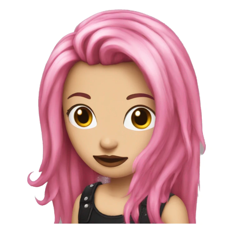pink-punk-brunet-long-hair-pinklips sticker
