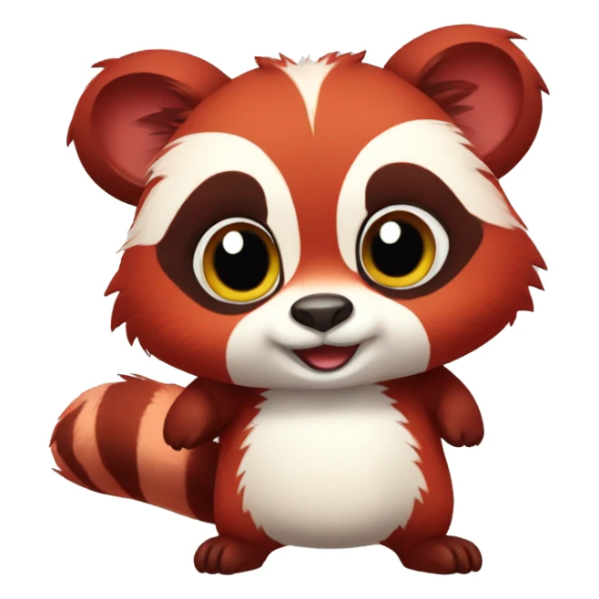 Cute red raccoon-panda-lemur-hybrid full body sticker